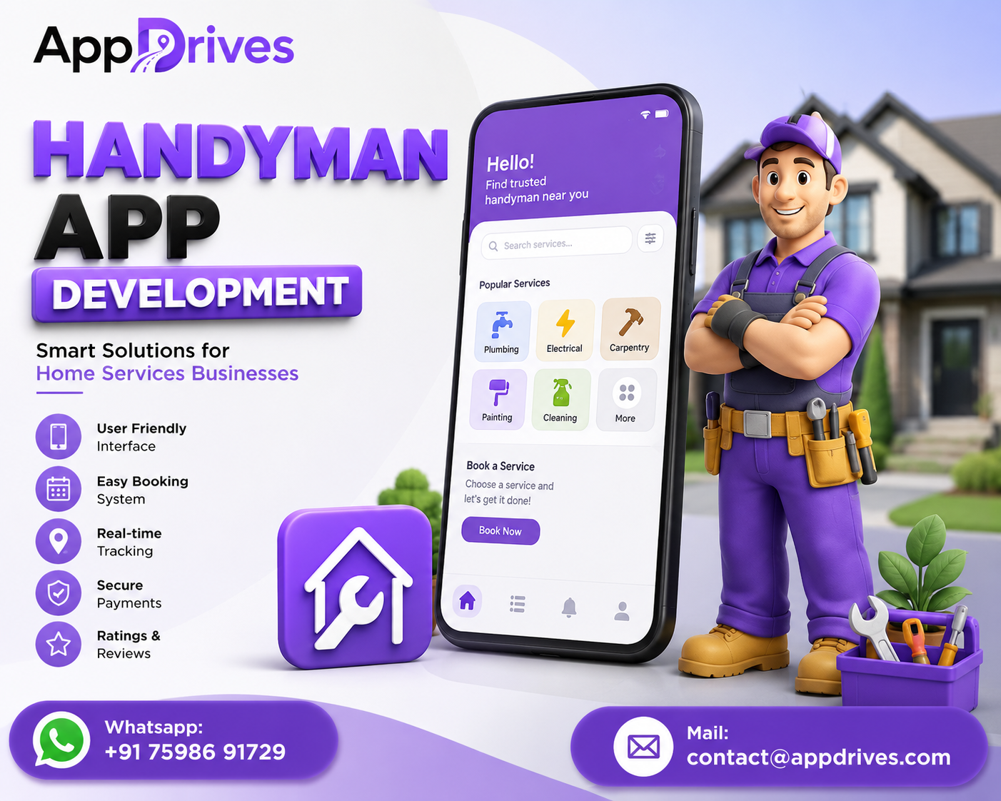 On-Demand Handyman App Development Company | AppDrives